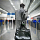 Black Platinum birkin inspired croc pattern overnight weekend tote high street travel weekender bag