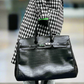 Black Platinum birkin inspired croc pattern overnight weekend tote high street travel weekender bag