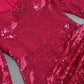 DOLLY Elegant Red Square Collar Long Sleeve Short Sequin Cocktail Dress-QUEN