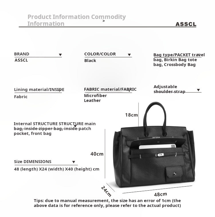 Premium Men Platinum large double pocket Tote travel weekender Bag