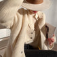 Aconiconi | Double-sided Feminine White Mid-Length wool Coat - Fuji