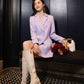 French elegant light luxury socialite high-end custom small fragrance purple sequin suit collar gentle suit jacket - Malu