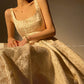 Aconiconi｜High end light luxury gilt French jacquard midi dress - Twilight