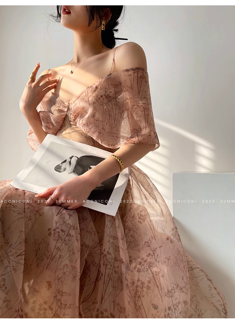 Aconiconi｜ whispers high-end French suspender fairy dress - Tsubakiyama