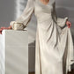 Aconiconi｜Classic Simple French Tea Break Light Luxury High Sense Dress Long Skirt- Eloisa