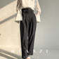 Spring summer fashion high waist loose straight belt radish pants trousers - Tima