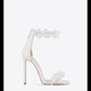 Crystal ankle strap stiletto rhinestone open toe high heel sandals - Minoe