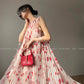 Aconiconi｜Flower heavy pleated French romantic vacation style loose sling midi dress - chimes