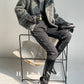 Huanzi custom high-luxury retro French medieval smohair woolen coat suit jacket -Waeo Ash