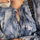 Aconiconi｜French  elegant blue print spring summer dress - hiju