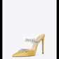 Silk cloth rhinestone stiletto high-heeled shoes slipper pumps - Delia