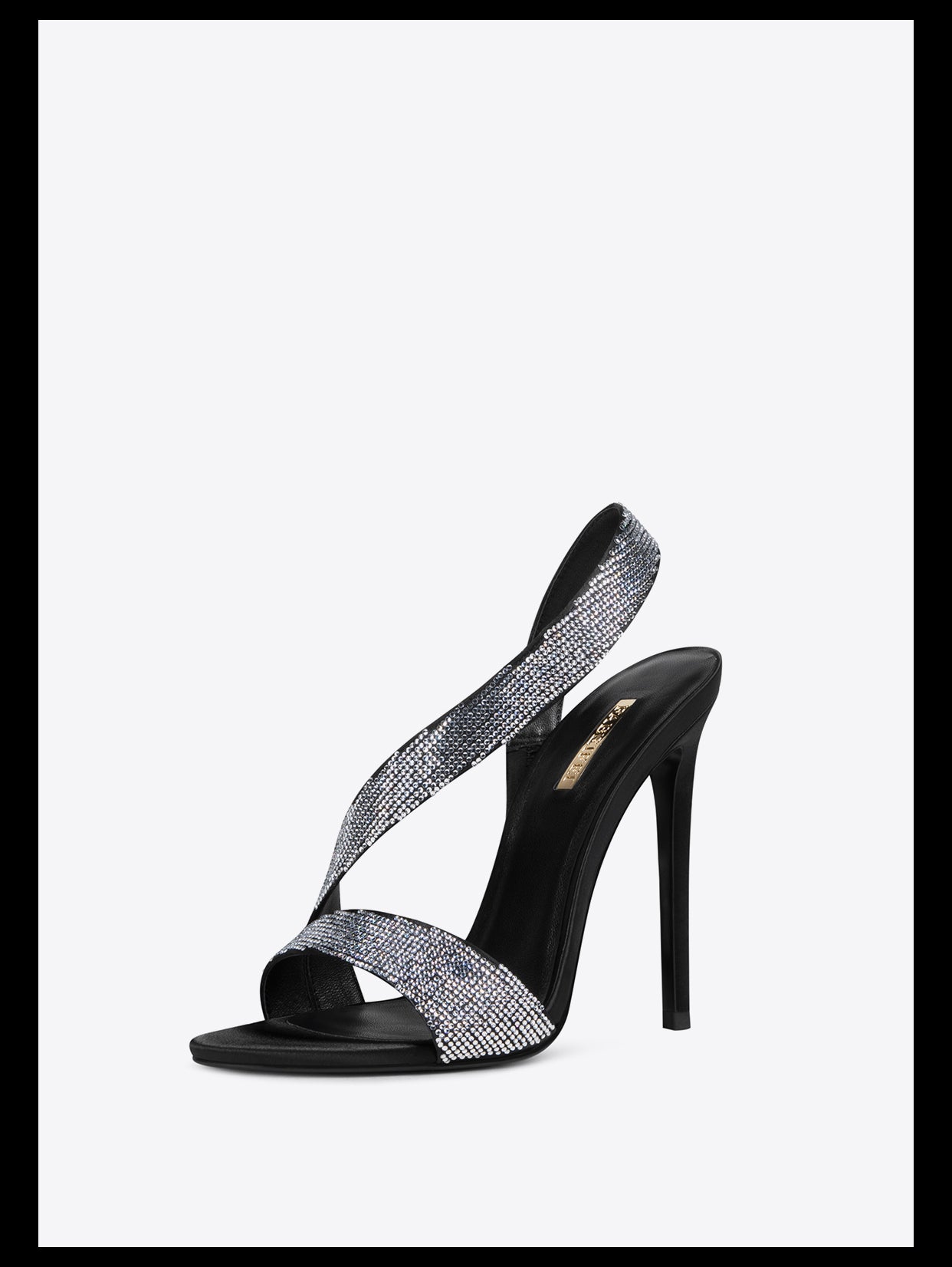 Rhinestone stiletto open toe high heels sandals