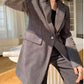 Green WANXO retro corduroy two-piece suit new suit jacket high waist casual wide leg pants- Orfara