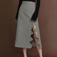 SUSHE Heavy Elegant Wave Slit Spring Skirt -  monet vision