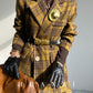 Highend quality retro plaid woolen wide-leg pants trouser jacket suit two-piece set - Sabawa