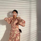 Aconiconi｜French retro print fishtail ruffle dress - Nioe Long