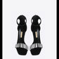 Black and white stripe stiletto open toe high heels sandals - Haim