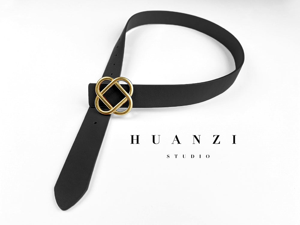 HUANZI Haute Couture All-match Boutique Belt -Four leaf