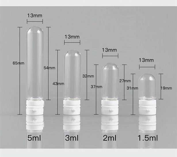 Empty 1.5ml /2ml/3ml/5ml medical beauty round bottom transparent glass small light bulb essence bottle