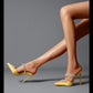 Silk cloth rhinestone stiletto high-heeled shoes slipper pumps - Delia