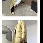 PU Leather long plus down jacket coat - Kabara Wood