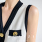 Huanzi V-neck knitted summer sleeveless outer top - lkop
