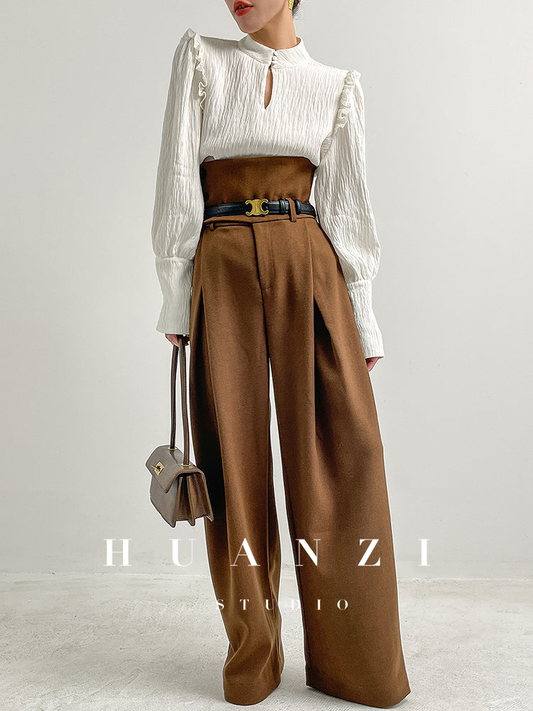 Huanzi custom-made retro folded French high-end top shirts - Ziga