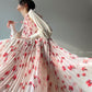 Aconiconi｜Flower heavy pleated French romantic vacation style loose sling midi dress - chimes