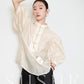 Sushe pattern embossed Chinese style buckle slim top shirt -iota