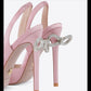 Elegant Pink sling back silk rhinestone stiletto high heel pumps - Nara