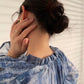 Aconiconi｜French  elegant blue print spring summer dress - hiju