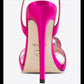 Fuschia pink pointed toe open-toe rhinestone bow stilettos sandals - Impe