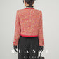 Huanzi custom 2022 autumn and winter new high-definition handmade red tweed temperament lady style small fragrant wind jacket female