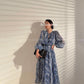 Aconiconi｜French  elegant blue print spring summer dress - hiju
