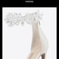 Crystal ankle strap stiletto rhinestone open toe high heel sandals - Minoe