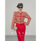 Huanzi custom 2022 autumn and winter new high-definition handmade red tweed temperament lady style small fragrant wind jacket female