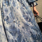 Aconiconi｜French  elegant blue print spring summer dress - hiju