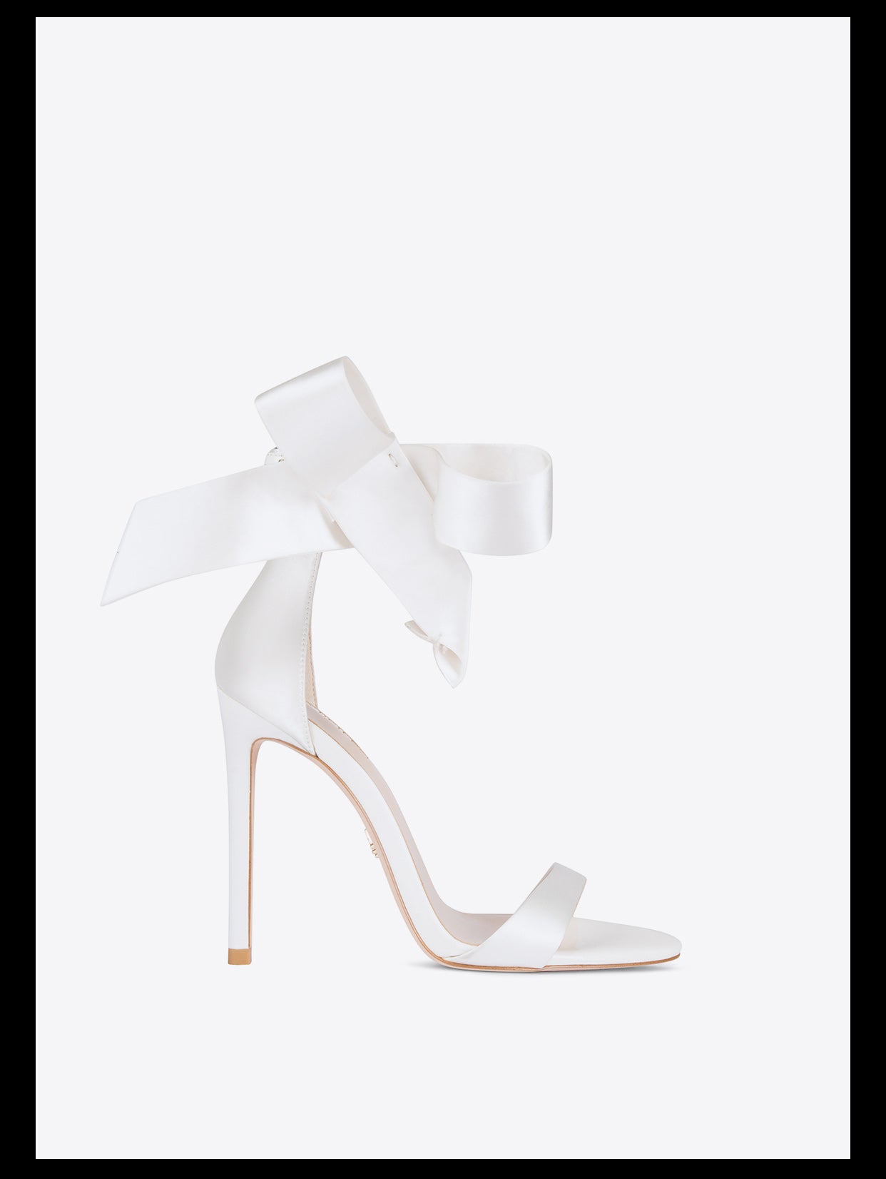 New bow stiletto open toe high heel white sandals - Miadi