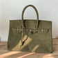 Army green retro birkin inspired canvas weekender overnight weekend travel bag fashion high street travel handbag